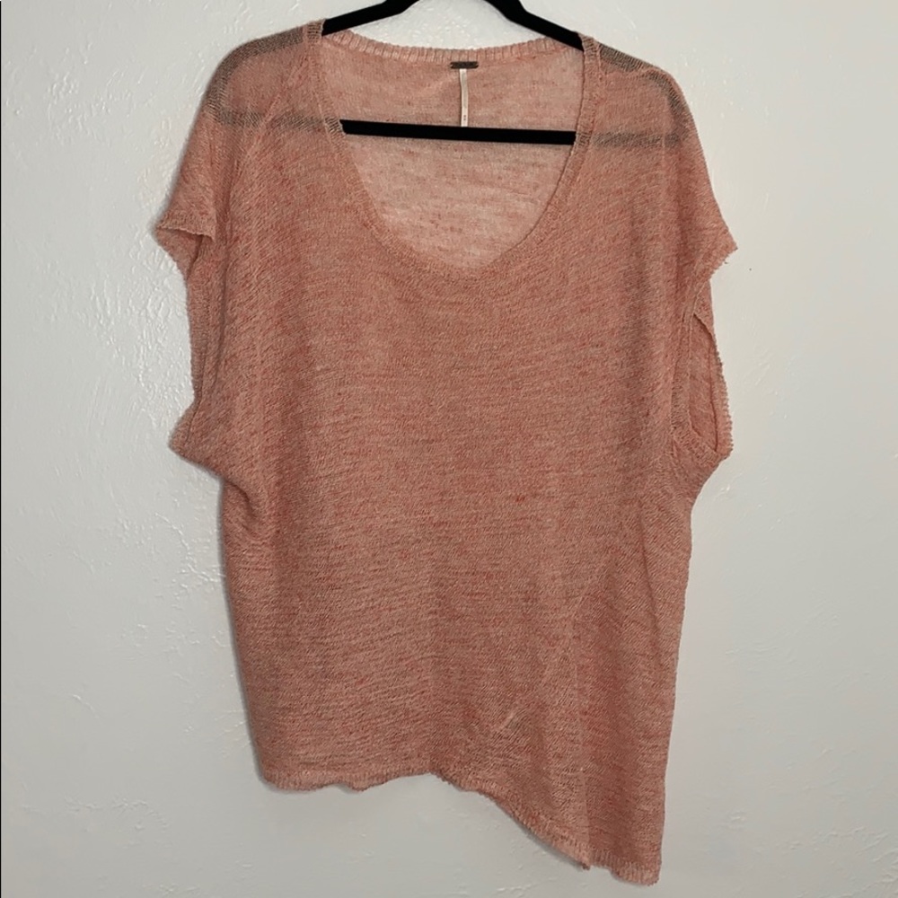 Free People Linen Sleeveless Sweater Asymmetric M